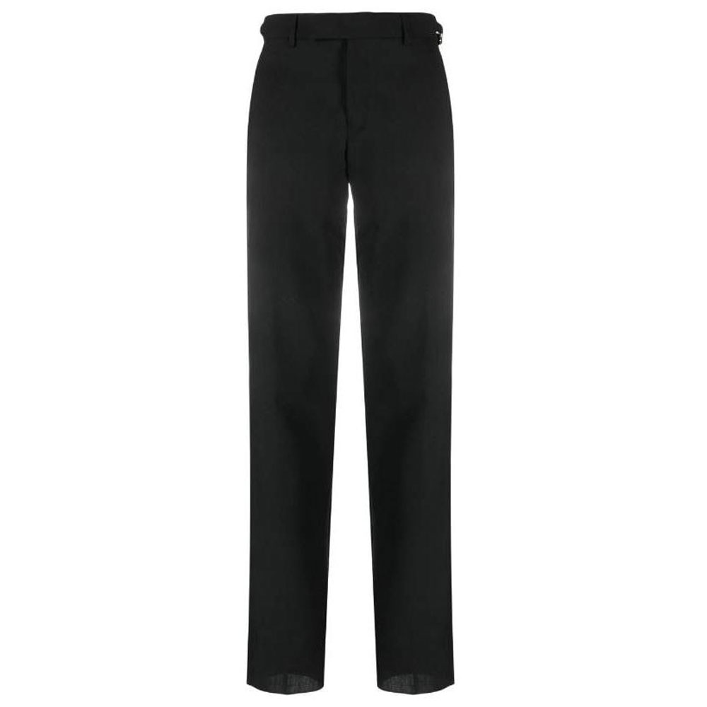 VERSACE  Slim Fit Mid-Rise Black Suit Trousers with Zipper Closure. 1011439-1A07454-1B000