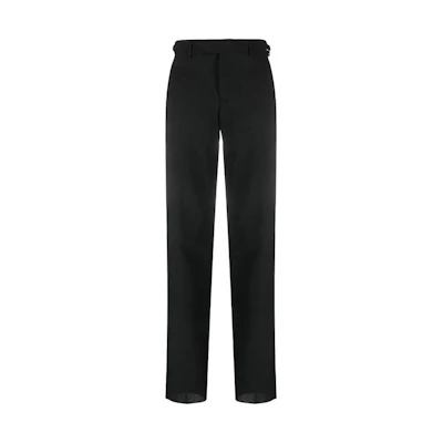 VERSACE Slim Fit Mid-Rise Black Suit Trousers with Zipper Closure. 1011439-1A07454-1B000