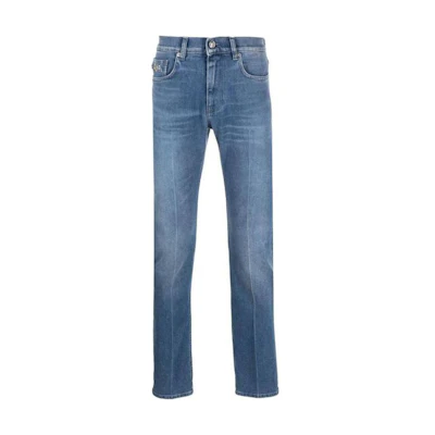 VERSACE Slim Fit Navy Blue Jeans with Light Wash and Pocket Detail 1011693-1A08895-1D520