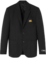 VERSACE Slim Fit Solid Button Long Sleeve Blazer - Black 10106021A074541B000 VERSACE Slim Fit Solid Button Long Sleeve Blazer - Black 10106021A074541B000