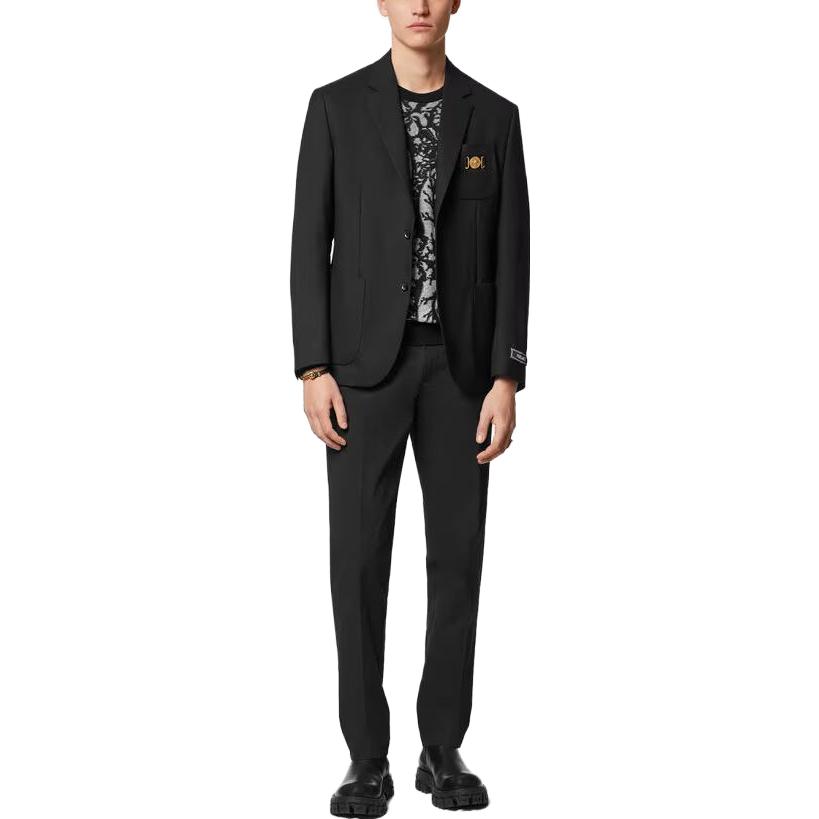 Lookbook VERSACE Americana Ajustada de Manga Larga con Botones - Negro 10106021A074541B000