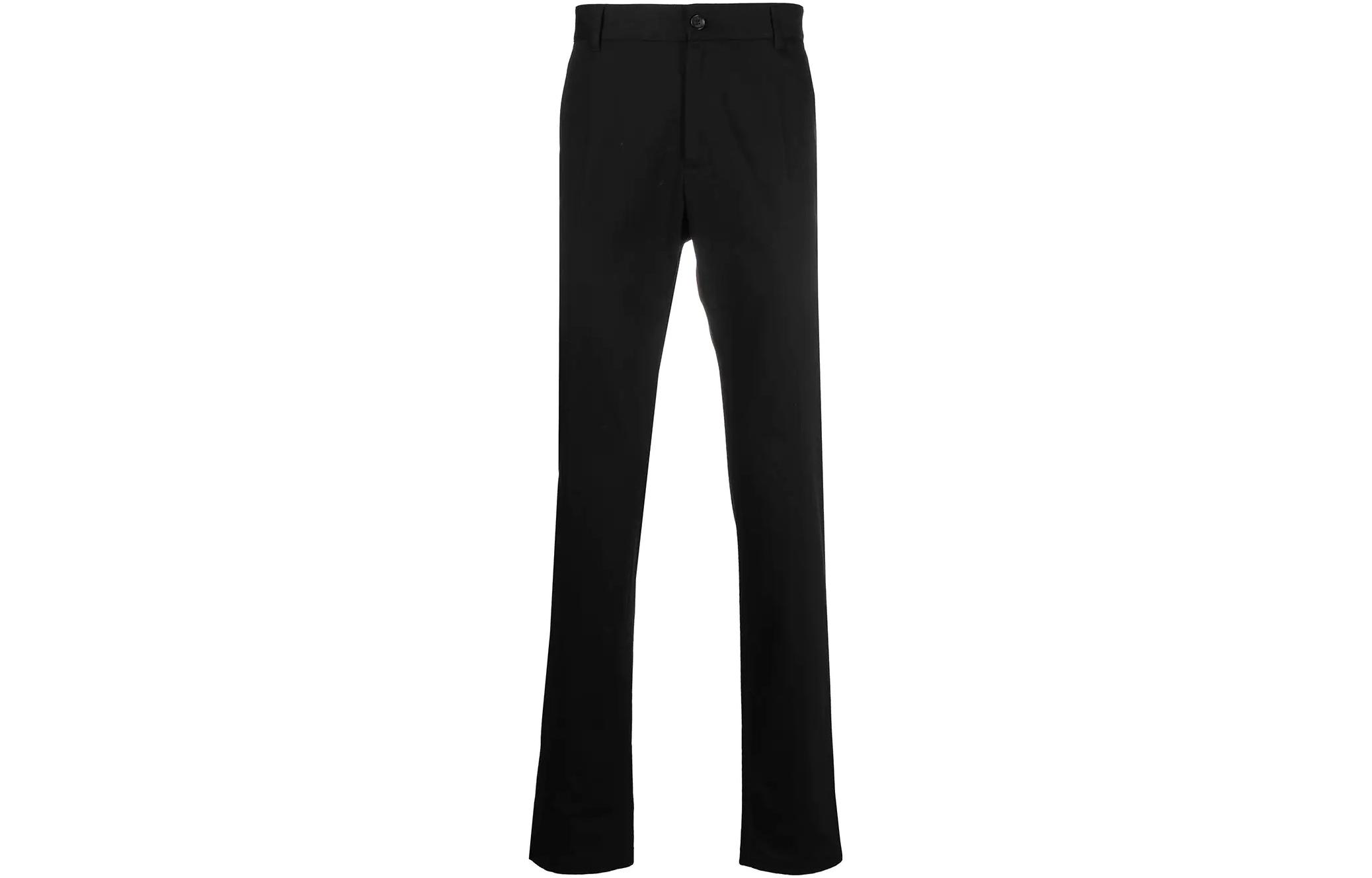 VERSACE  Solid Black Casual Gabardine Trousers. A88701-1F00652-1B000