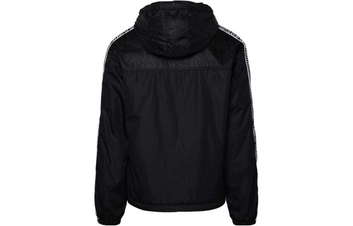 VERSACE  Solid Color Black Zip-Up Hooded Jacket 1010599-1A07674-1B000 圖 3