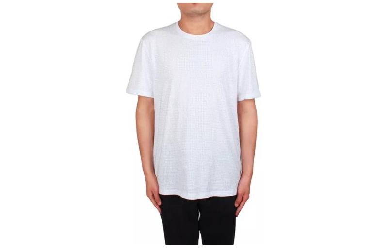 VERSACE  Solid Color Crew Neck Short Sleeve T-Shirt White V800683R4-VJ00180-V1001