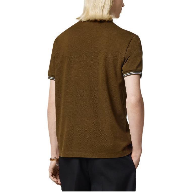 VERSACE  Solid Color Logo Polo Shirt Brown 1013910-1A09860-1GM10 圖 5