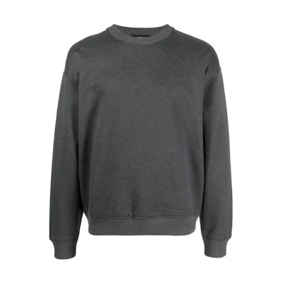 VERSACE Solid Color Minimalist Crewneck Sweater Grey 1006491-1A04502-1E210