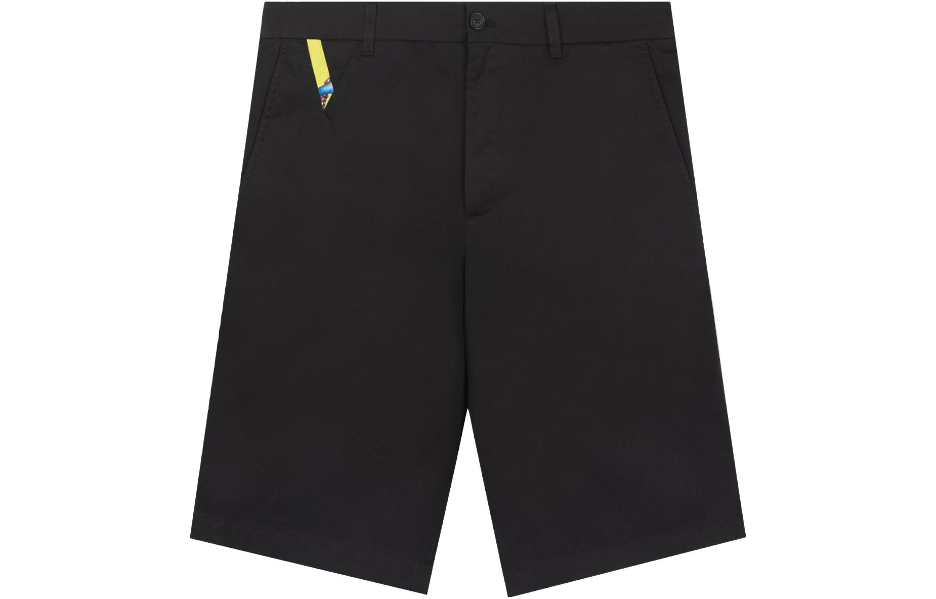 VERSACE  Solid Color Patchwork Casual Straight Shorts Black A89423-A229958-A1008