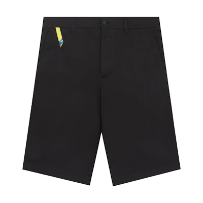 VERSACE Solid Color Patchwork Casual Straight Shorts Black A89423-A229958-A1008