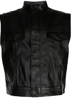 VERSACE Solid Color Pocket Stand Collar Vest - Black 1011027-1A08757-1B000 VERSACE Solid Color Pocket Stand Collar Vest - Black 1011027-1A08757-1B000