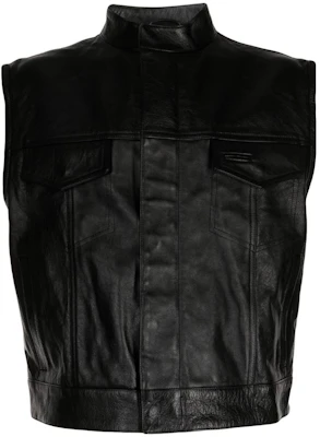 VERSACE Chaleco Negro con Bolsillos y Cuello Mao - Color Sólido 1011027-1A08757-1B000 Buy VERSACE Chaleco Negro con Bolsillos y Cuello Mao - Color Sólido 1011027-1A08757-1B000