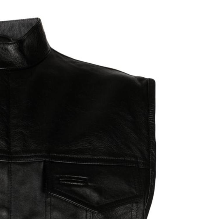 Purchase VERSACE Chaleco Negro con Bolsillos y Cuello Mao - Color Sólido 1011027-1A08757-1B000