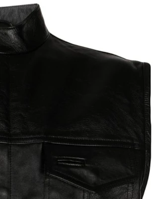 VERSACE Chaleco Negro con Bolsillos y Cuello Mao - Color Sólido 1011027-1A08757-1B000 Purchase VERSACE Chaleco Negro con Bolsillos y Cuello Mao - Color Sólido 1011027-1A08757-1B000