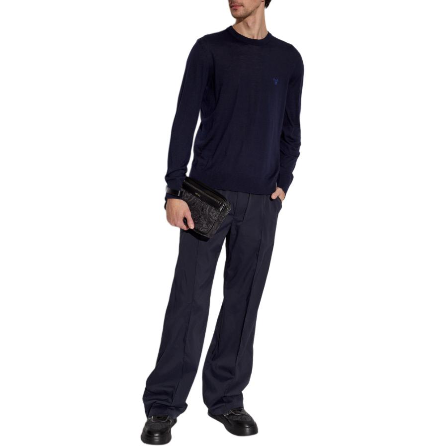 Purchase ヴェルサーチ スリムフィット クルーネック 長袖セーター ネイビーブルー 1010534-1A07614-1UF80