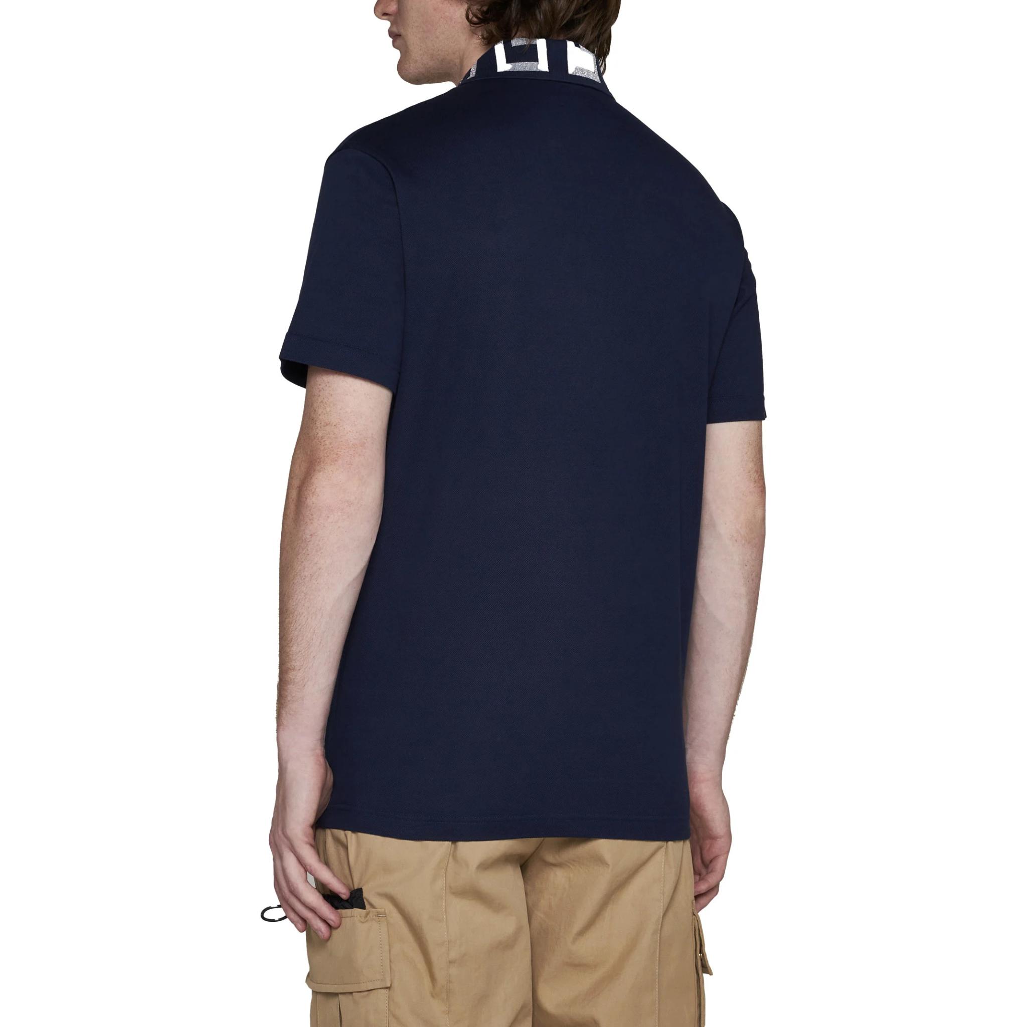 Shop VERSACE Kaos Polo Slim Fit Lengan Pendek Biru Navy Solid A87402-1A01552-1UI20