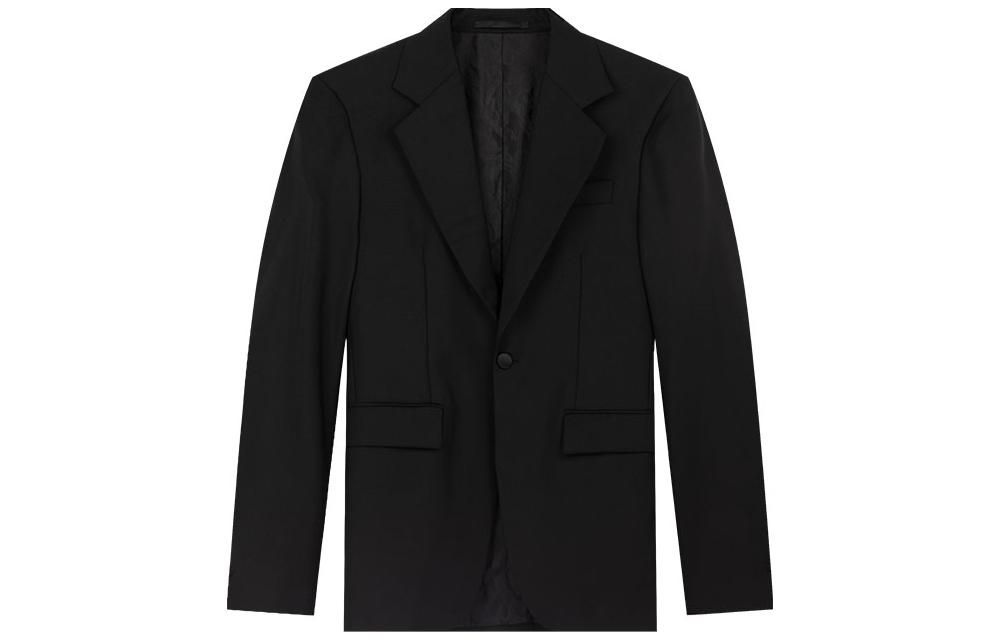 Order VERSACE Blazer Hitam Kasual Lengan Panjang Single-Breasted Solid A84466-A219348-A008