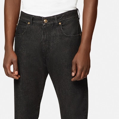 베르사체 솔리드 스트레이트 레그 진 블랙 A86452-1F00653-1D040 Details for 베르사체 솔리드 스트레이트 레그 진 블랙 A86452-1F00653-1D040