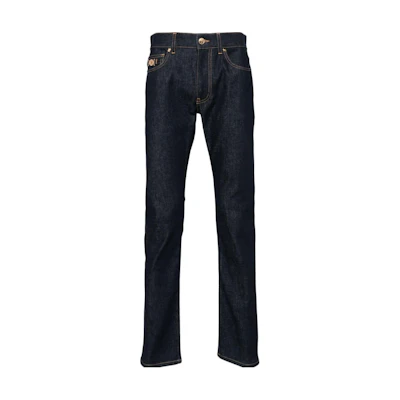 VERSACE Solid Straight Zipper Jeans - Dark Blue 1011693-1A11927-1D100