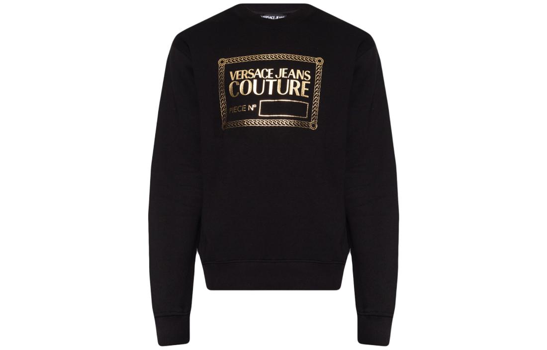 VERSACE  SS23 Black Printed Crewneck Long Sleeve Sweatshirt 73GAIT11-CF00O-G89