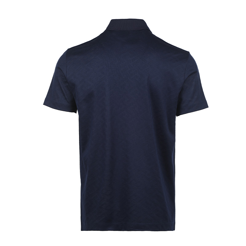 Versace  SS23 Embossed Geometric Pattern Polo Shirt Dark Blue. 1008500-1A06077-1UE40 圖 3