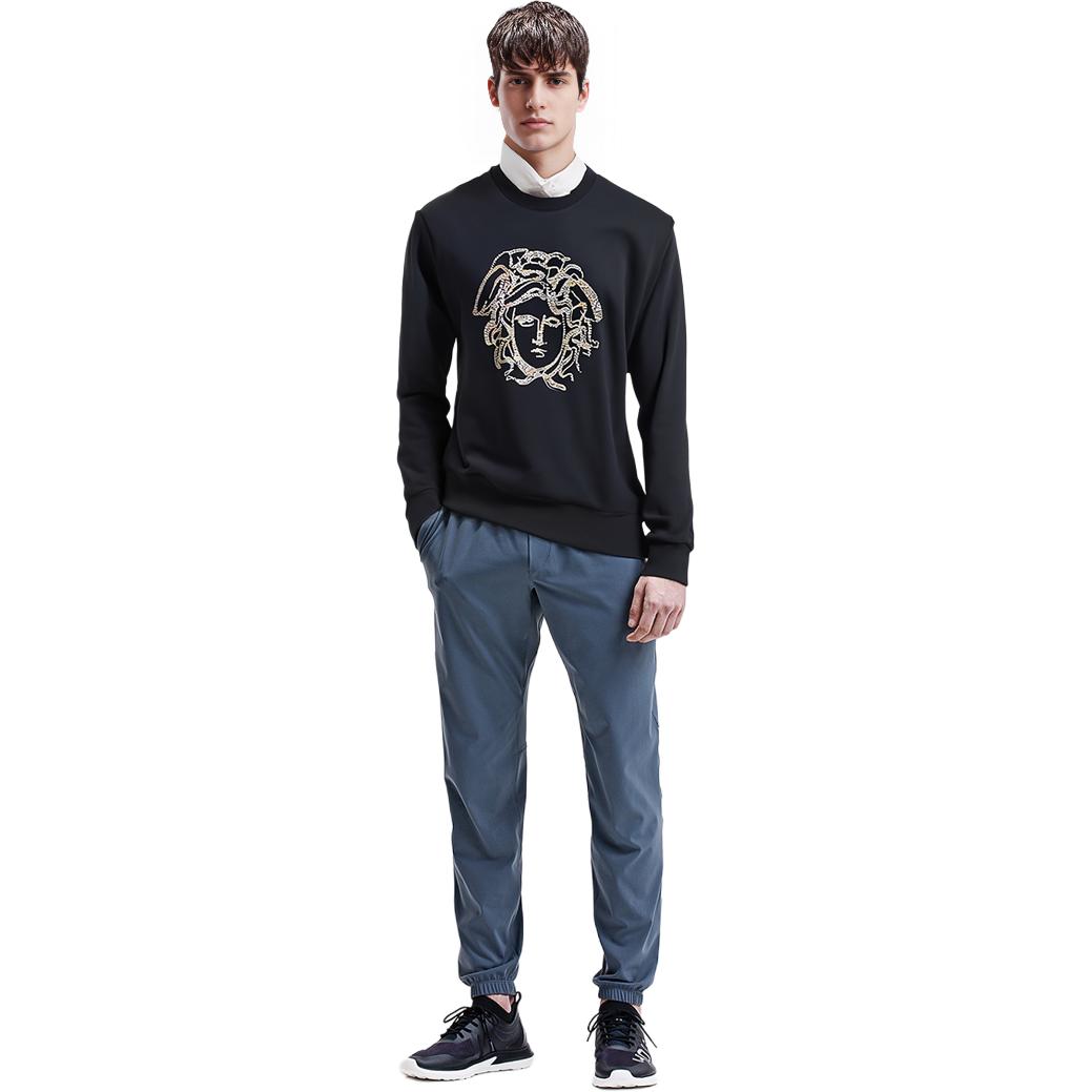 Shop 范思哲 SS23 美杜莎串珠黑色套头卫衣 A78001-A219529-A008