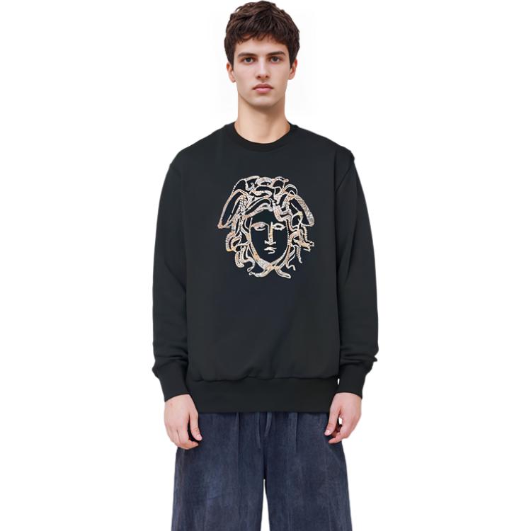 Sizing 范思哲 SS23 美杜莎串珠黑色套头卫衣 A78001-A219529-A008