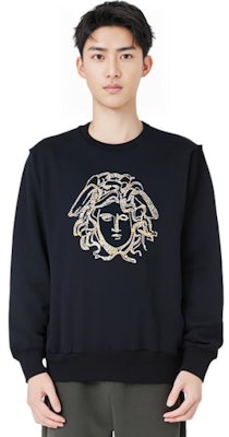 范思哲 SS23 美杜莎串珠黑色套头卫衣 A78001-A219529-A008 Cheap 范思哲 SS23 美杜莎串珠黑色套头卫衣 A78001-A219529-A008