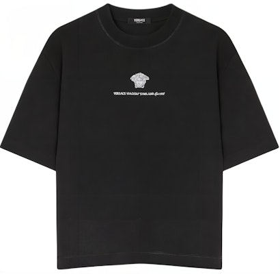 VERSACE SS24 黑色刺繡Logo圓領短袖T恤。 1015738-1A11054-1B000 Buy VERSACE SS24 黑色刺繡Logo圓領短袖T恤。 1015738-1A11054-1B000