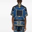 Shop VERSACE SS24 海軍風印花短袖古巴領襯衫 藍色 1003926-1A09762-5U170