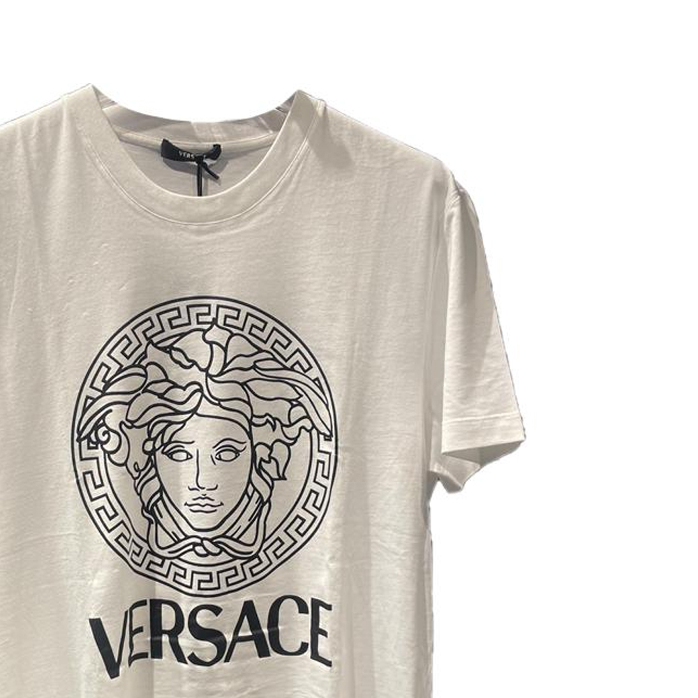 Versace  SS24 White Crewneck T-Shirt with Letter and Graphic Print. 1011861-A230901-2W020 圖 4