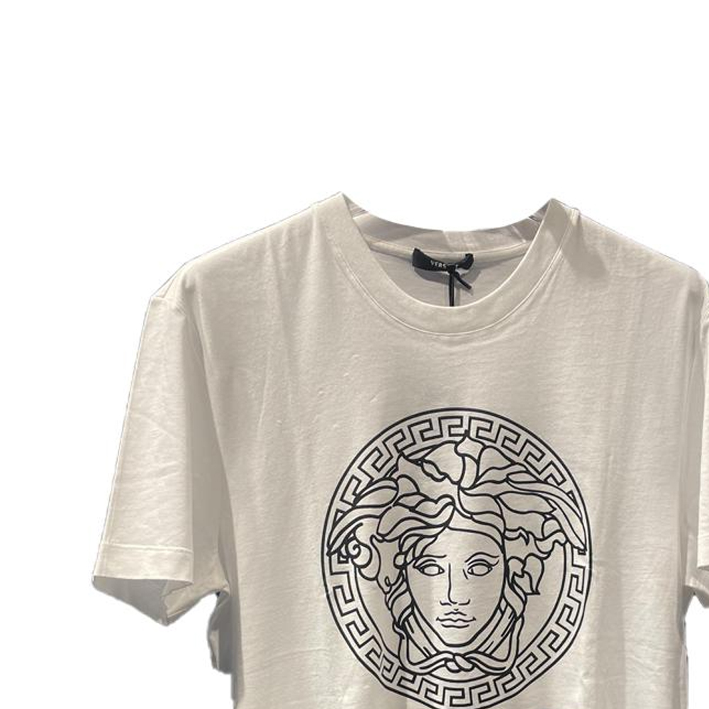 Versace  SS24 White Crewneck T-Shirt with Letter and Graphic Print. 1011861-A230901-2W020 圖 6
