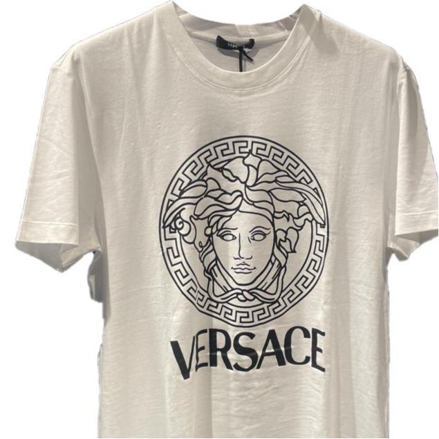 Versace  SS24 White Crewneck T-Shirt with Letter and Graphic Print. 1011861-A230901-2W020 圖 7