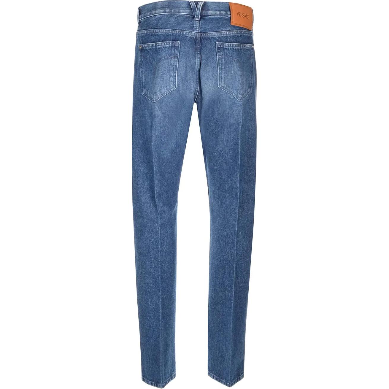 Versace  Straight-Leg Blue Denim Jeans with Mid-Rise and Zip Closure. 1010816-1A07987-1D520 圖 3