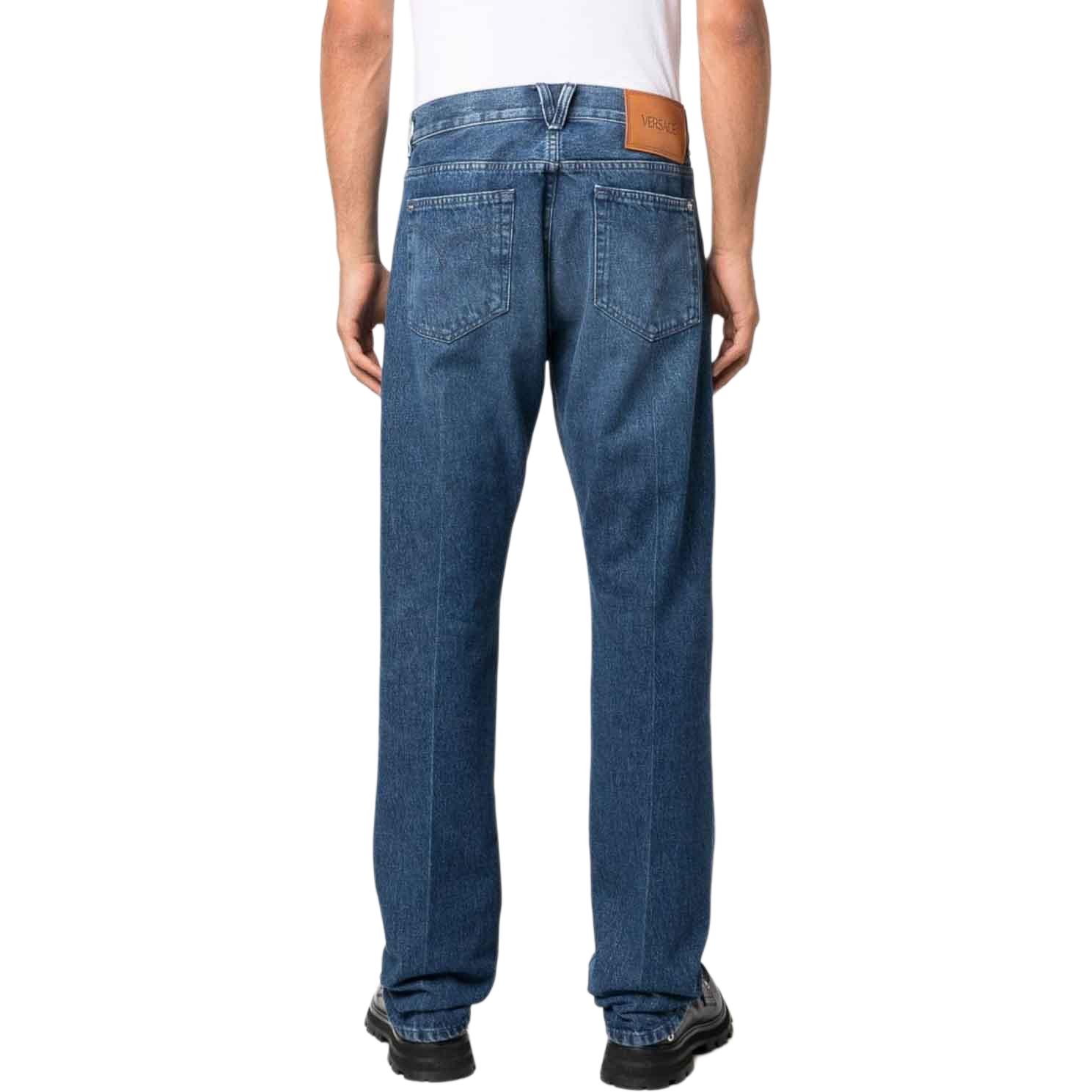 Versace  Straight-Leg Blue Denim Jeans with Mid-Rise and Zip Closure. 1010816-1A07987-1D520 圖 5