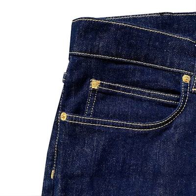 范思哲 深蓝色中腰直筒刺绣标志牛仔裤 1011841-A232560-1D060 Details for 范思哲 深蓝色中腰直筒刺绣标志牛仔裤 1011841-A232560-1D060