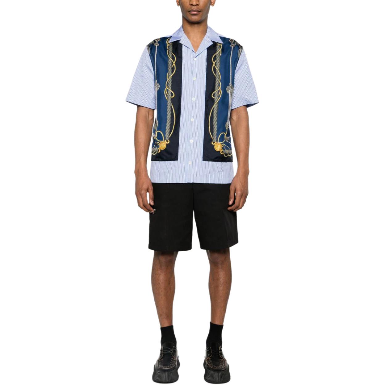 VERSACE  Striped Print Cuban Collar Short-Sleeve Shirt Blue - SS24 Collection. 1013292-1A09760-5U170 圖 3