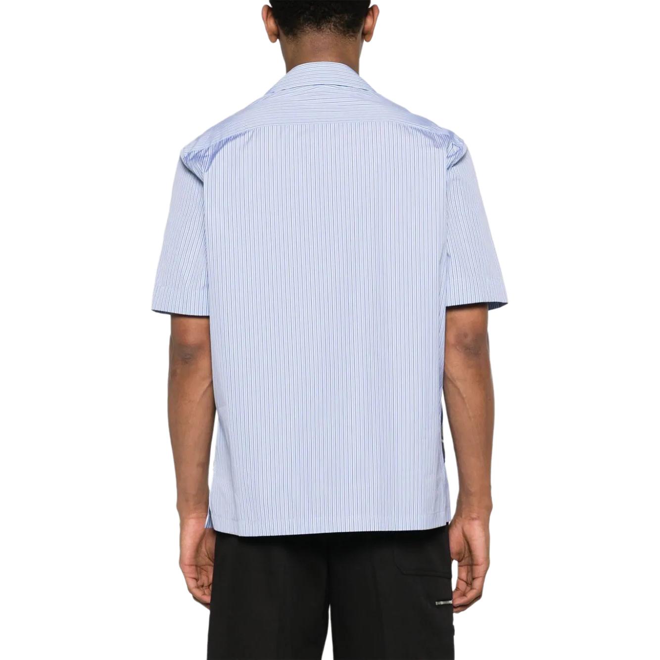 VERSACE  Striped Print Cuban Collar Short-Sleeve Shirt Blue - SS24 Collection. 1013292-1A09760-5U170 圖 4