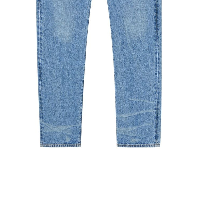 Details for VERSACE  Washed Straight-Leg Jeans FW23 Light Blue Casual Denim Pants 1010816-1A04165-1D360