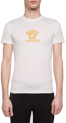 VERSACE 白色棉質經典Logo印花圓領T恤 A82396-A224589-A93A Shop VERSACE 白色棉質經典Logo印花圓領T恤 A82396-A224589-A93A
