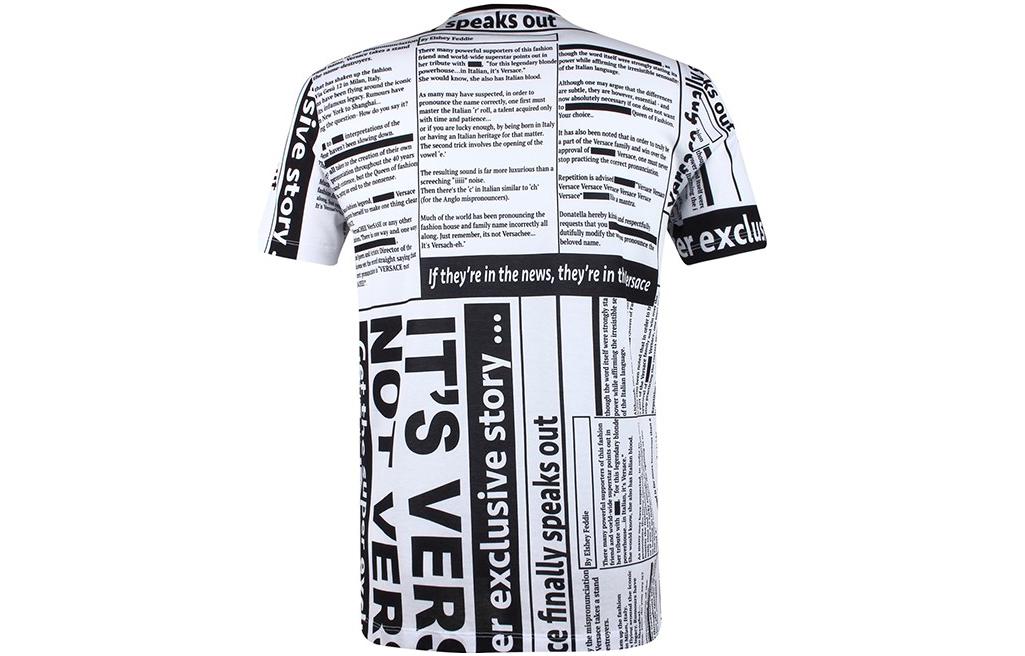 VERSACE  White Crew Neck T-Shirt with Logo Print A79334-A229317-A737 圖 3