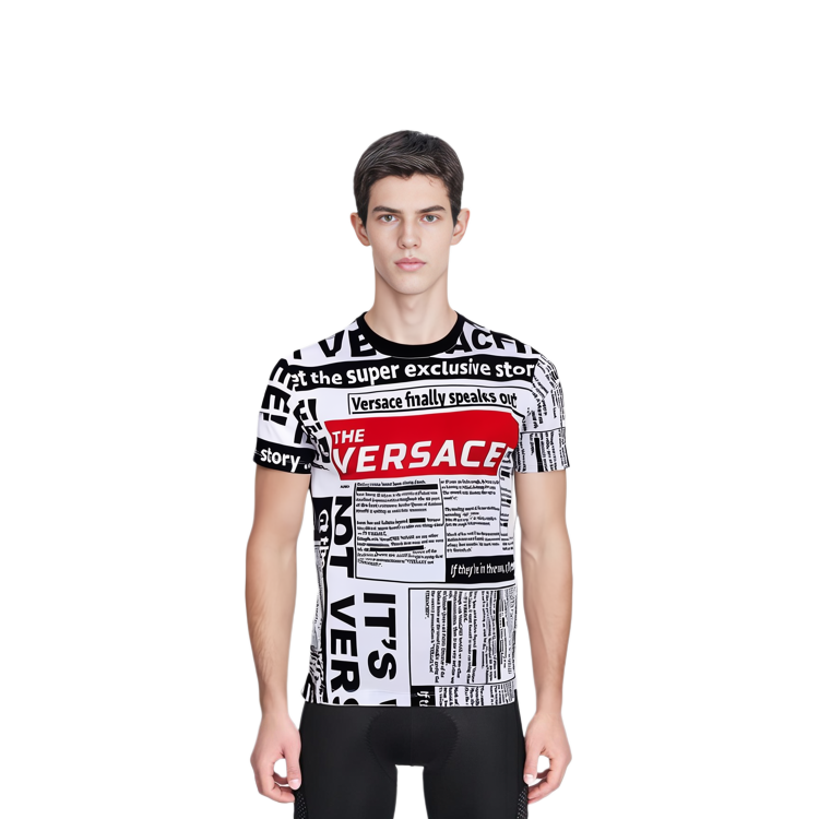 VERSACE  White Crew Neck T-Shirt with Logo Print A79334-A229317-A737 圖 7