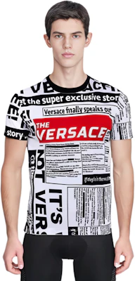 VERSACE 白色圓領T恤帶Logo印花 A79334-A229317-A737 Sizing VERSACE 白色圓領T恤帶Logo印花 A79334-A229317-A737