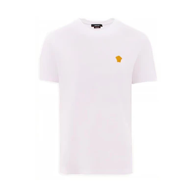 VERSACE White Crewneck T-Shirt with Solid Pattern Print. 1008481-1A08489-1W000