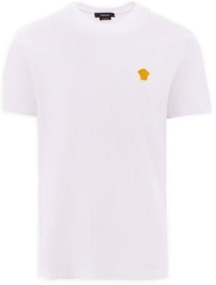 베르사체 화이트 크루넥 티셔츠 솔리드 패턴 프린트. 1008481-1A08489-1W000 Order 베르사체 화이트 크루넥 티셔츠 솔리드 패턴 프린트. 1008481-1A08489-1W000