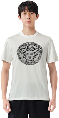 Versace 白色圖案印花圓領休閒短袖T恤 1013302-1A10721-1W000 Shop Versace 白色圖案印花圓領休閒短袖T恤 1013302-1A10721-1W000