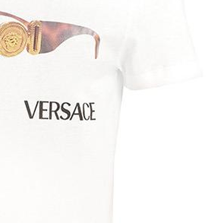 VERSACE  White Graphic Print Crew Neck Short Sleeve T-Shirt A85158-S228806A-1001 圖 7
