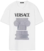 VERSACE White Letter Architectural Print Crewneck T-Shirt 1010229-1A07449-1W000 VERSACE White Letter Architectural Print Crewneck T-Shirt 1010229-1A07449-1W000