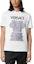 Shop VERSACE 白色字母建築印花圓領T恤 1010229-1A07449-1W000