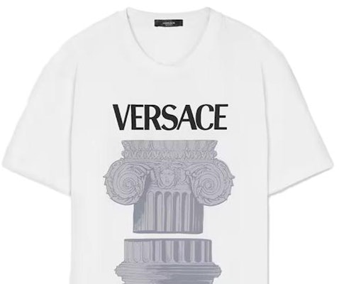 VERSACE 白色字母建築印花圓領T恤 1010229-1A07449-1W000 Sizing VERSACE 白色字母建築印花圓領T恤 1010229-1A07449-1W000