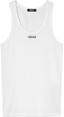 VERSACE 白色刺繡標誌無袖背心上衣 1013125-1A09410-1W000 Order VERSACE 白色刺繡標誌無袖背心上衣 1013125-1A09410-1W000