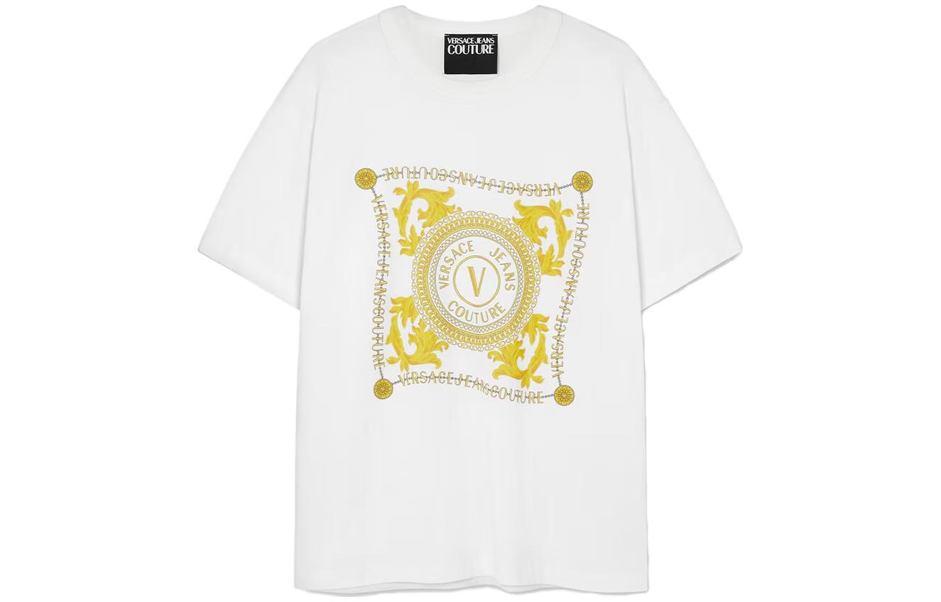 Order 范思哲 白色标志字母印花圆领休闲T恤 E75GAHF07-ECJ00F-EG03